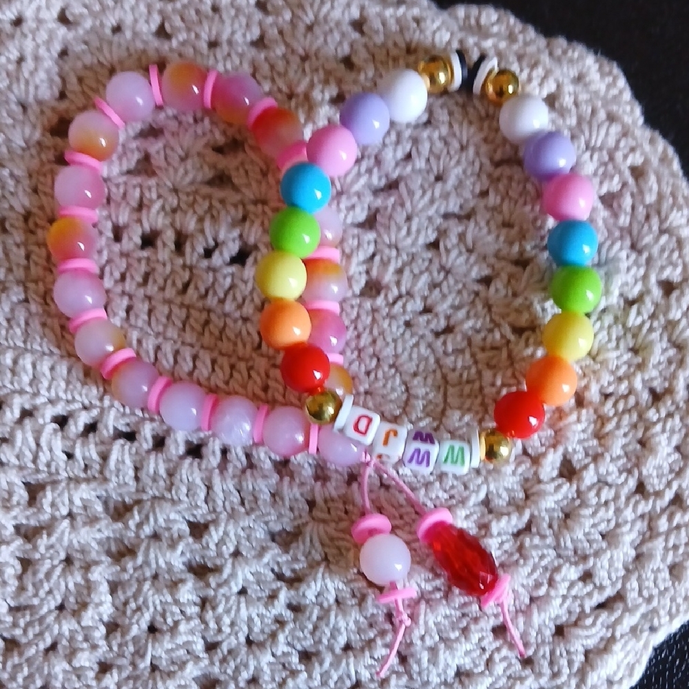 Vibrant Multicolor Beaded Kids Bracelet Set